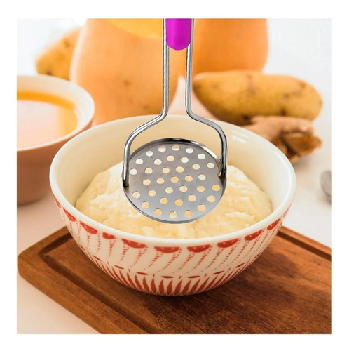 Machacador Frijoles Papas Cocina Acero Inoxidable 3 Piezas Mango Color Al Azar