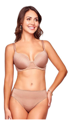 Elegante Coordinado, Brasier Y Bikini, Suave Brillo 70024