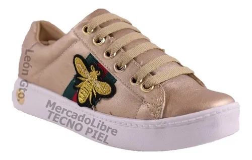 Tenis Dorados Metalicos Dama Mujer Abeja Gucci Economicos Cuotas