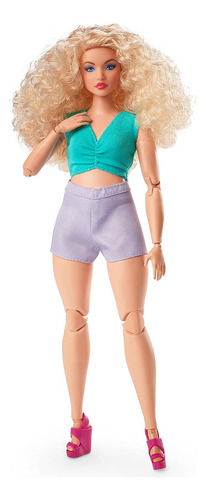 Barbie Mira Muñeca Con Cabello Rubio Rizado Vestido Con Top