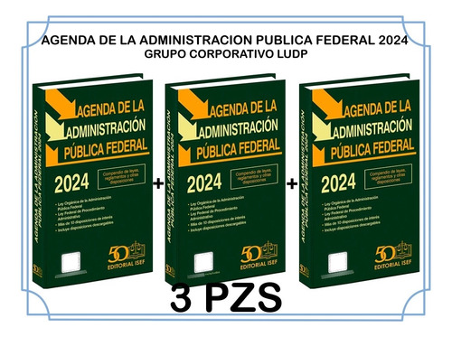 Agenda De La Administracion Publica Federal 2024 (3 Piezas)