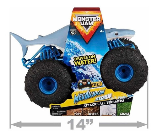 Carro Megalodon Monster Jam Control Remoto Escala 1:15 37 Cm