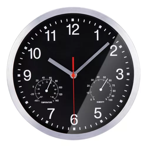 Reloj Pared 30 Cm Con Higrometro Y Termometro Frontal En Acero.. con  Ofertas en Carrefour