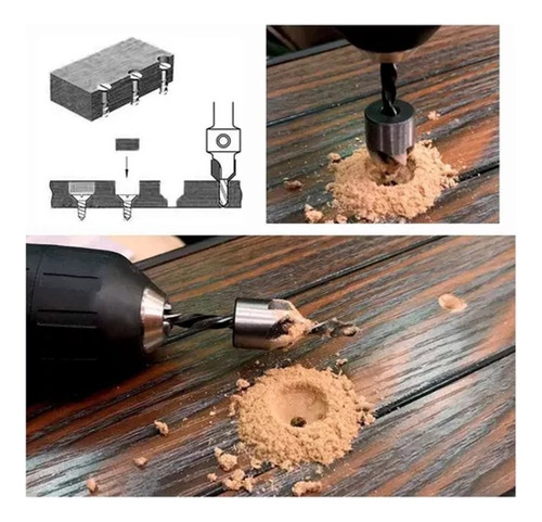 Brocas Con Avellanador Para Madera Juego Con 7 Piezas