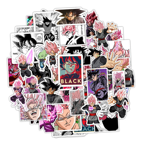 50 Stickers Adhesivo Anime Dragon Ball Black Goku