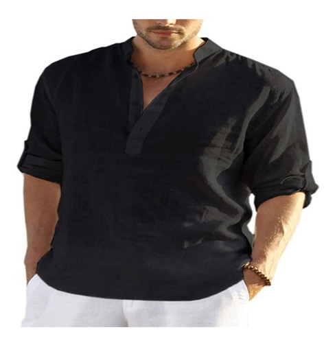Camisa De Lino Masculino Manga Larga Camisa/ropa De Hombre