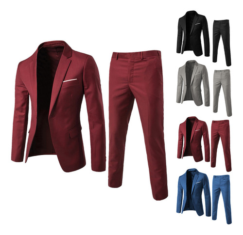 Conjunto De Traje Con Botones Para Hombre, Pantalones De Oto