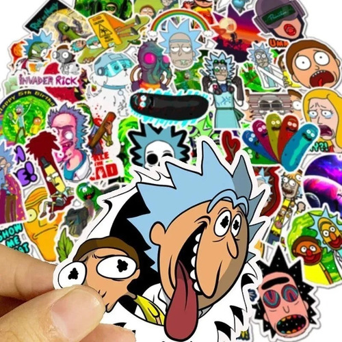Imagen 4 de 5 de Rick Y Morty - Set De 50 Stickers / Calcomanias