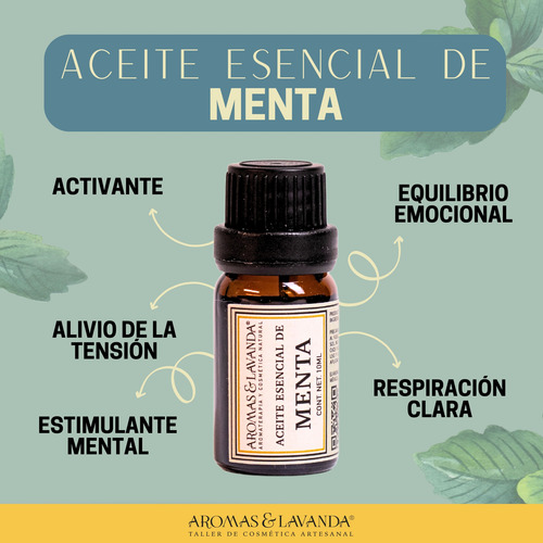 Aceite Esencial Menta, Aromaterapia, Estimulante Fresco