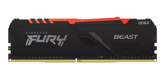 Memoria RAM Fury Beast DDR4 RGB gamer color negro 8GB 1 Kingston KF432C16BBA/8