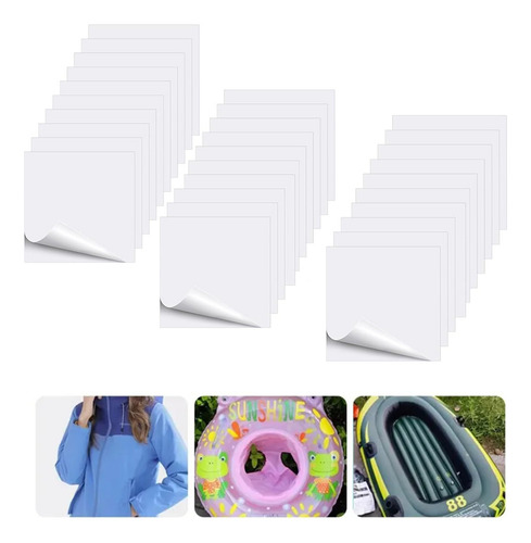 Kit De Reparación De Parches Inflables Impermeable, Kit De Reparación De Parches Para Colchón De Aire, Juguetes Inflables, Tiendas, Anillos De Natación, Colchón De Aire, 30 Pcs De 4 X 4 Pulgadas