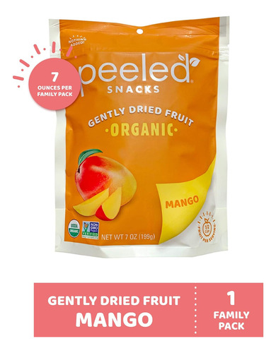 Snacks Pelados Frutos Secos Orgánicos, Mango, 7 Oz. Snacks