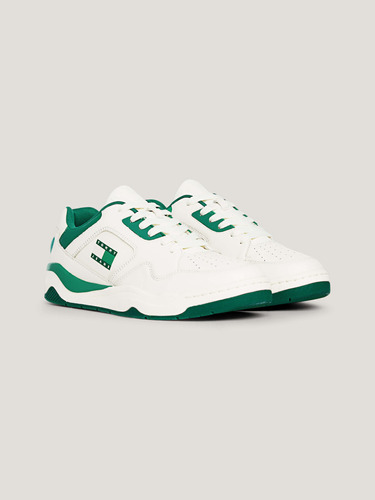 Tenis Cupsole Blancos Paneles De Piel Tommy Jeans Hombre