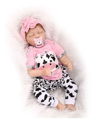 Baby Reborn Npk Bebe Silicona Suave Rosa Cow Envío Inmediato