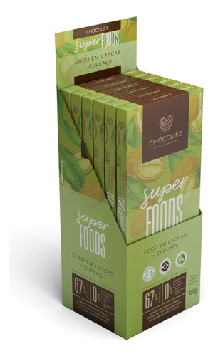 Barra Chocolate Amargo 67% Cacau Com Coco Zero Açúcar Vegano