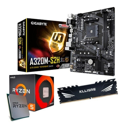 Kit Ryzen 5 - Placa Mãe + Processador + Cooler + 8gb Ddr4