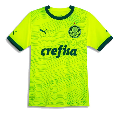 Camisa Feminina Palmeiras 2024 Uniforme 3 Verde Limão Puma