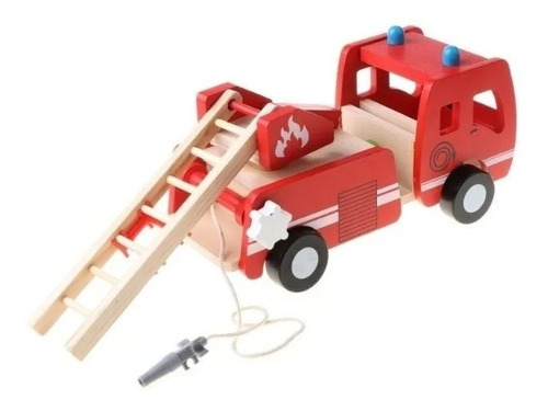 Camión De Bomberos Juguete De Madera Didáctico Montessori