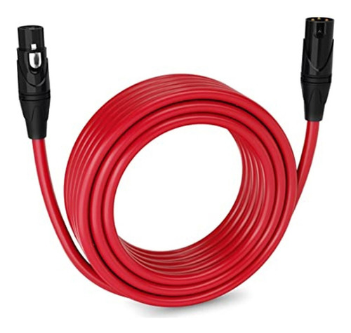 Cable De Micrófono Xlr, Profesional Alta Calidad 6 Mts. Color Rojo