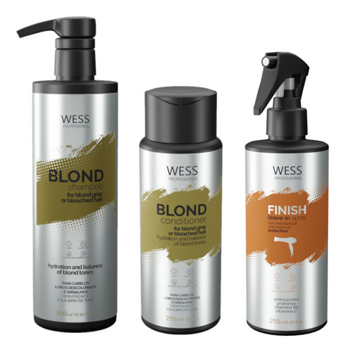 Kit Wess Blond Sh 500ml + Cond 250ml + Finish 250ml