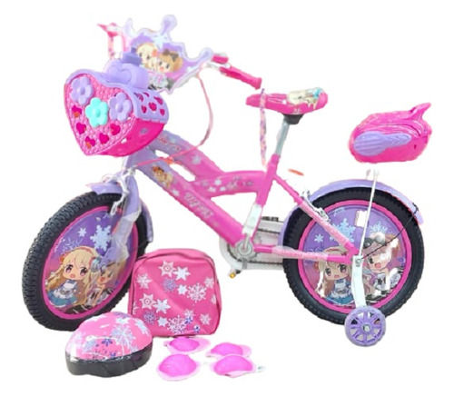 Bicicleta Para Niñas Princesas Rin 16 Canasta 