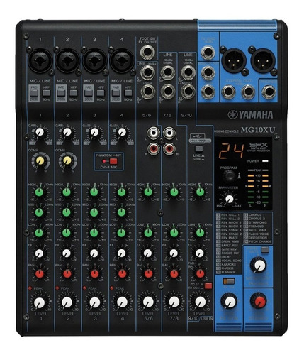 Consola Yamaha Mg10xu Mixer 10 Canales Efectos Usb - Plus