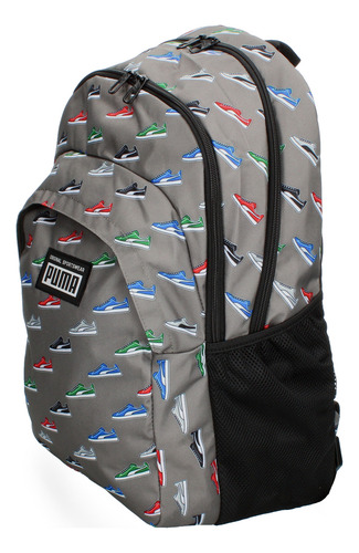 Mochila Puma Academy Con Compartimentos Amplios Color Gris