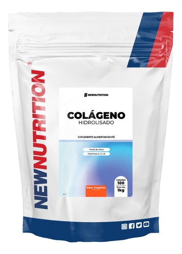 Colágeno Hidrolisado 1kg - Newnutrition Sabor Tangerina