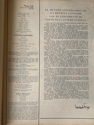 Siete Días, Edición Aniversario 1972 Ex6 (Usado)