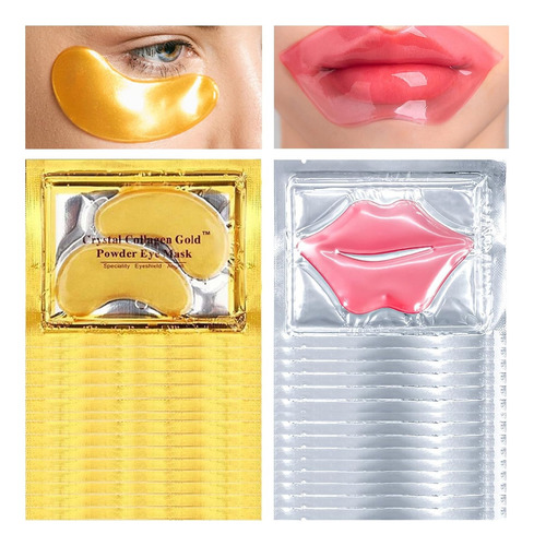 20 Mascarillas Parches Para Labios Colageno Y Ojeras Antiage Tipo De Piel Todo Tipo De Piel