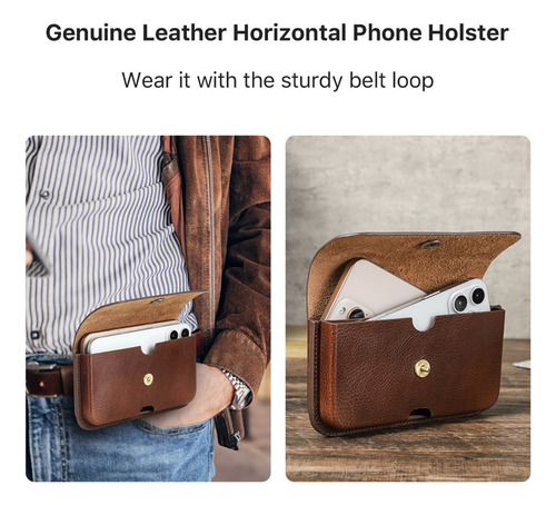 Riñonera Hombre Cuero Para Celular De 6.9 Pulgadas