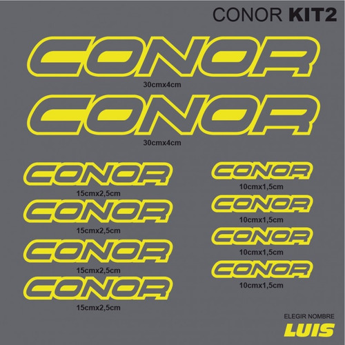 Conor Kit2 Sticker Calcomania Para Cuadro De Bicicleta