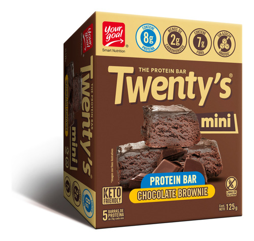 Mini Twenty's Chocolate Brownie 25g - Display 5un