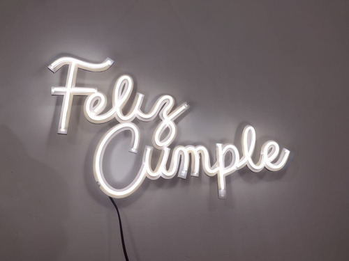 Cartel De Neon Led Feliz Cumple 