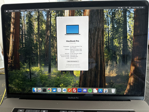 Apple Macbook Pro 2018 15 Excelente Estado Gris