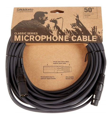 Daddario Pw-cmic-50 Cable Micrófono 15.2 Mts Xlr A Xlr