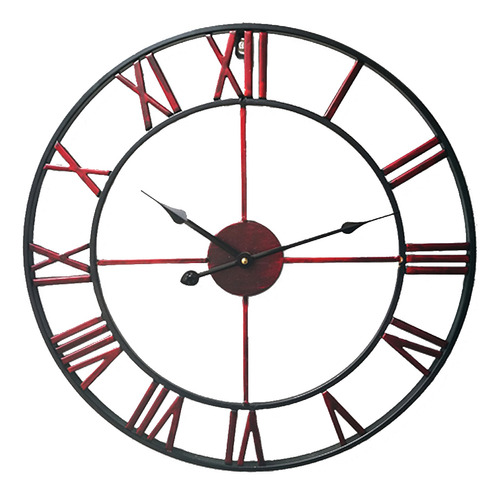 Reloj De Metal Rojo Vintage De 80 Cm Hecho A Mano Con Número
