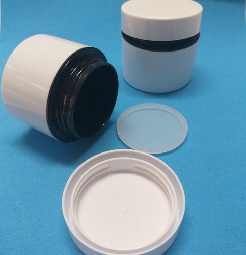 Pote Crema Doble Fondo 25gs. Aguamarina Int. Blanco. 10u.