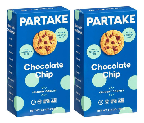 Partake Chocolate Chip Galletas Gluten Free 156 G (2 Pz)