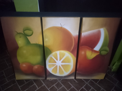 Cuadro Óleo Sobre Tela Decorativo  De Frutas 