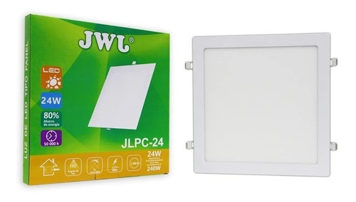 Plafon Led Cuadrado Empotrar 24w Jwj Luz Blanca 4pzs