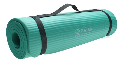 Mat De Yoga & Fitness 10mm / Con Correa / Colchoneta / Gaiam Color Verde