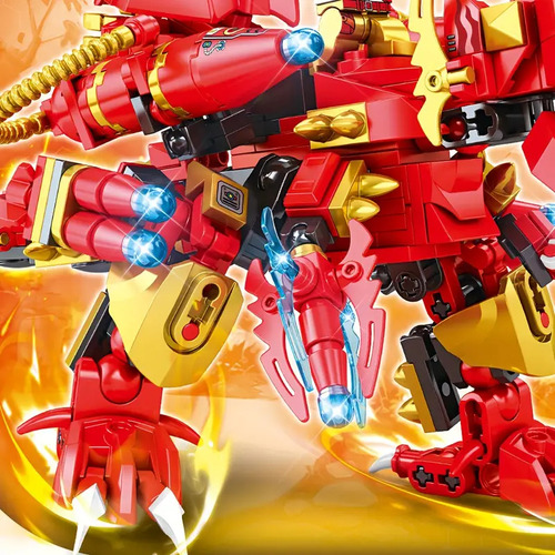 Dinosaurio Rex Transformable Jurassic Park 2en 1 Kit Armable Dinosaurio Rojo