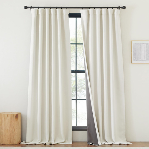 Cortinas Gruesas De Lino Sintético Opacas 128cm