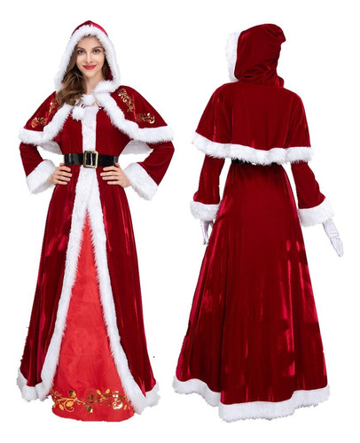 Disfraz Clásico De Lujo De Señora Claus Para Fiesta De Navid