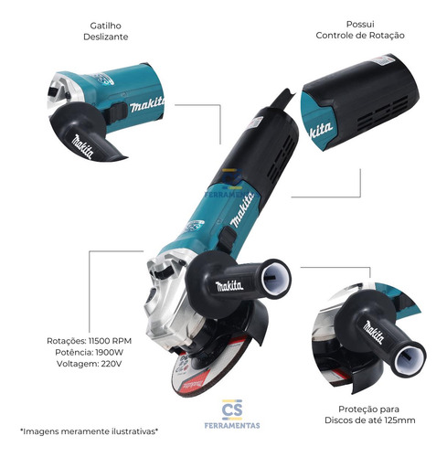 Esmerilhadeira Angular 5 1900w 220v Ga5092x04 Makita