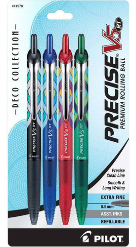 Set De 4 Bolígrafos Pilot Precise V5 Rtde Punta Extra