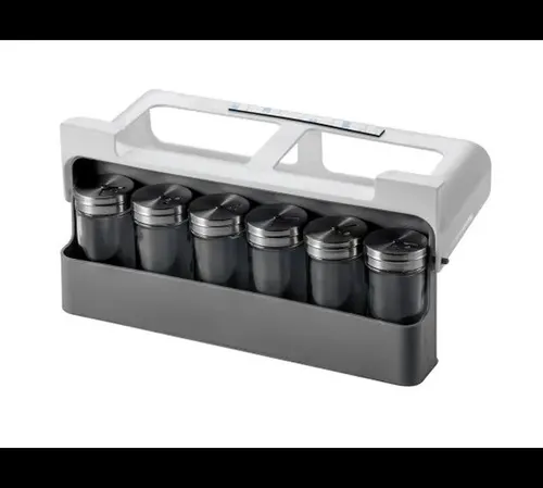 Especiero Plegable Organizador 6 Frascos Cocina Estante Blanco Y Gris