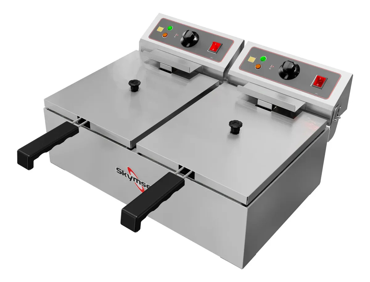 Fritadeira industrial elétrica Skymsen FED-20-N 10L aço inoxidável 50 Hz x 60 Hz