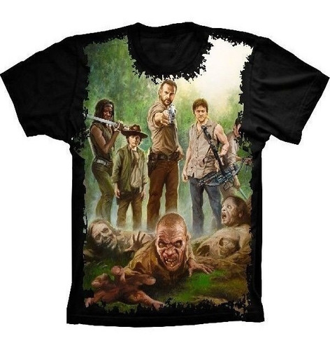 Camiseta Estilosa 3d Fullprint Series De Sucesso Zumbi